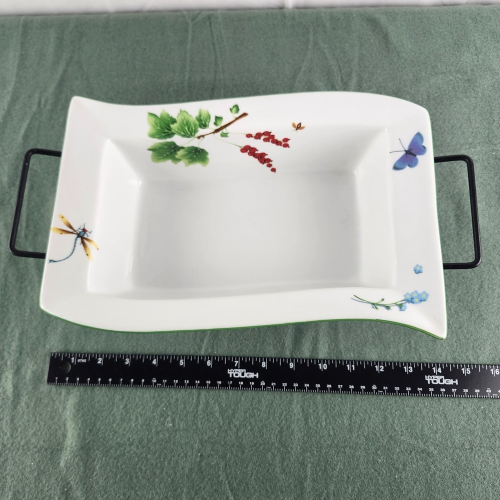 Temptations By Tara Wild‎ Garden Rectangular Baker White Floral Discontinued